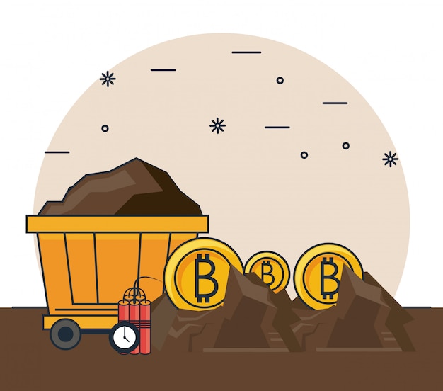 Desenhos animados de mineração bitcoin