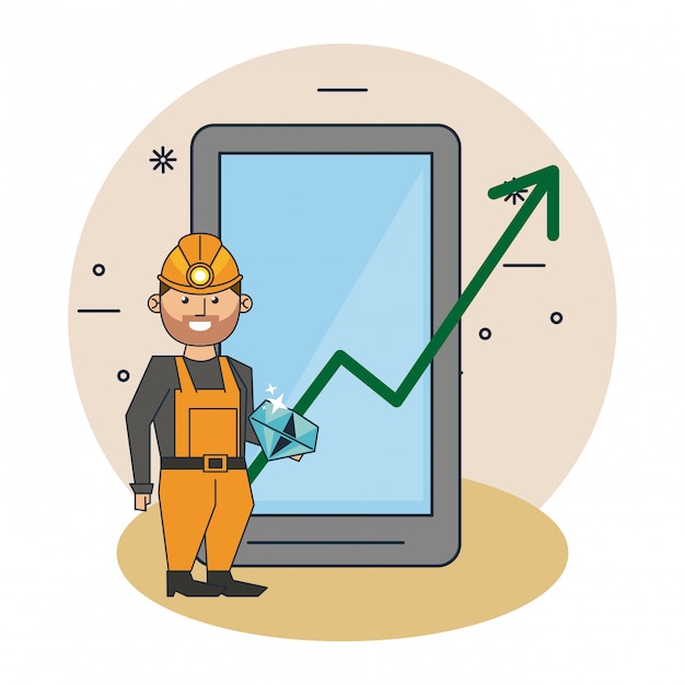 Desenhos animados de mineração bitcoin