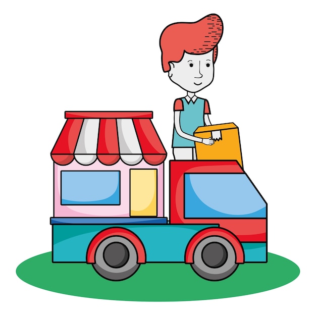 Desenhos animados de serviço de entrega