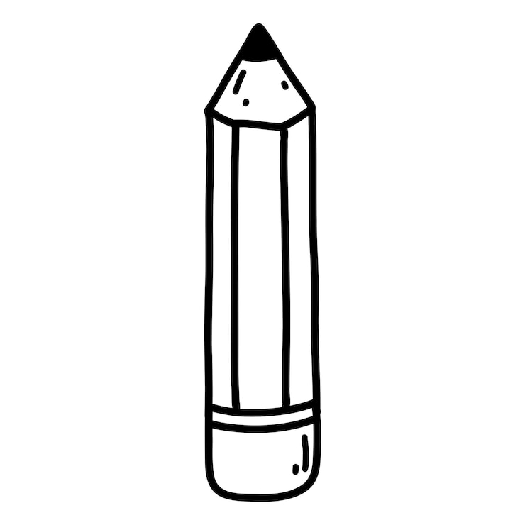 Vetor desenhos animados desenhados à mão de lápis ilustração de esboço vetorial de ícone de contorno preto escola ou material de escritório papelaria para imprimir página para colorir logotipo de design de crianças