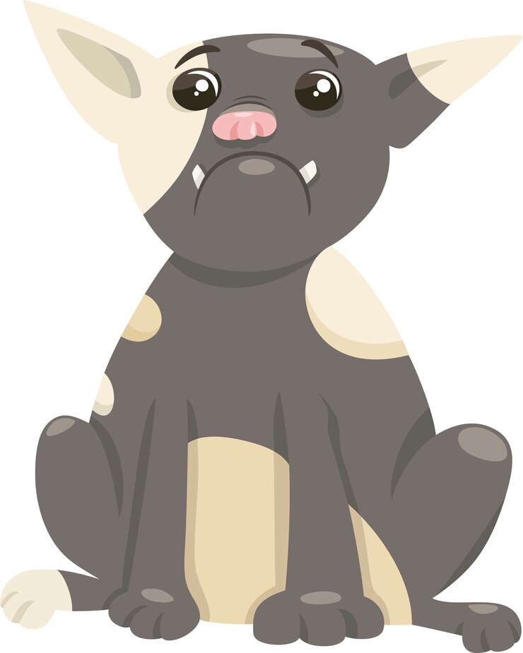 Vetor desenhos animados do cão do buldogue francês