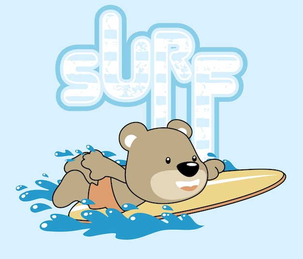 Desenhos animados do surfista pequeno