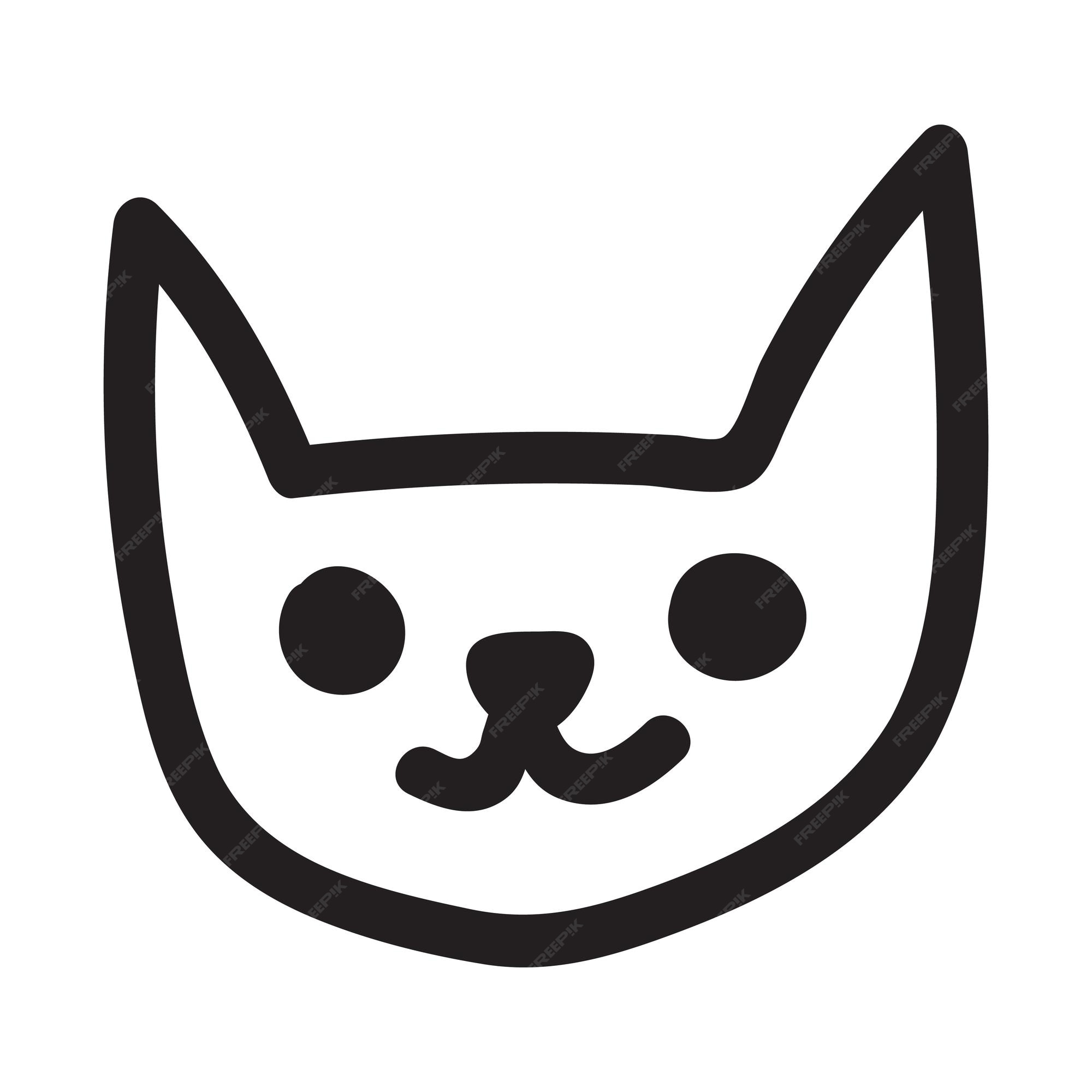 Desenhos animados doodle desenho de gato preto. silhueta de gatinho simples  e fofo, ilustração vetorial de halloween.