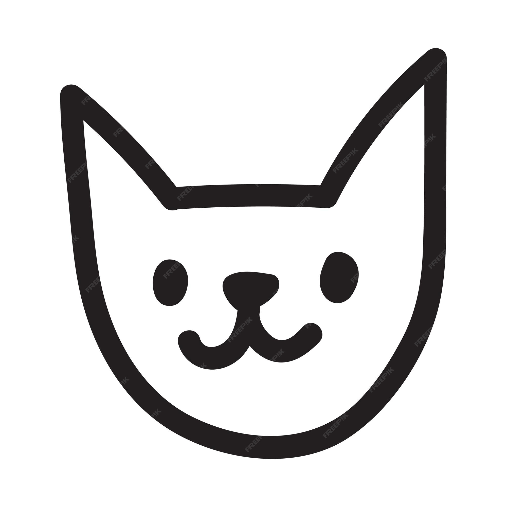 Desenhos animados doodle desenho de gato preto. silhueta de gatinho simples  e fofo, ilustração vetorial de halloween.