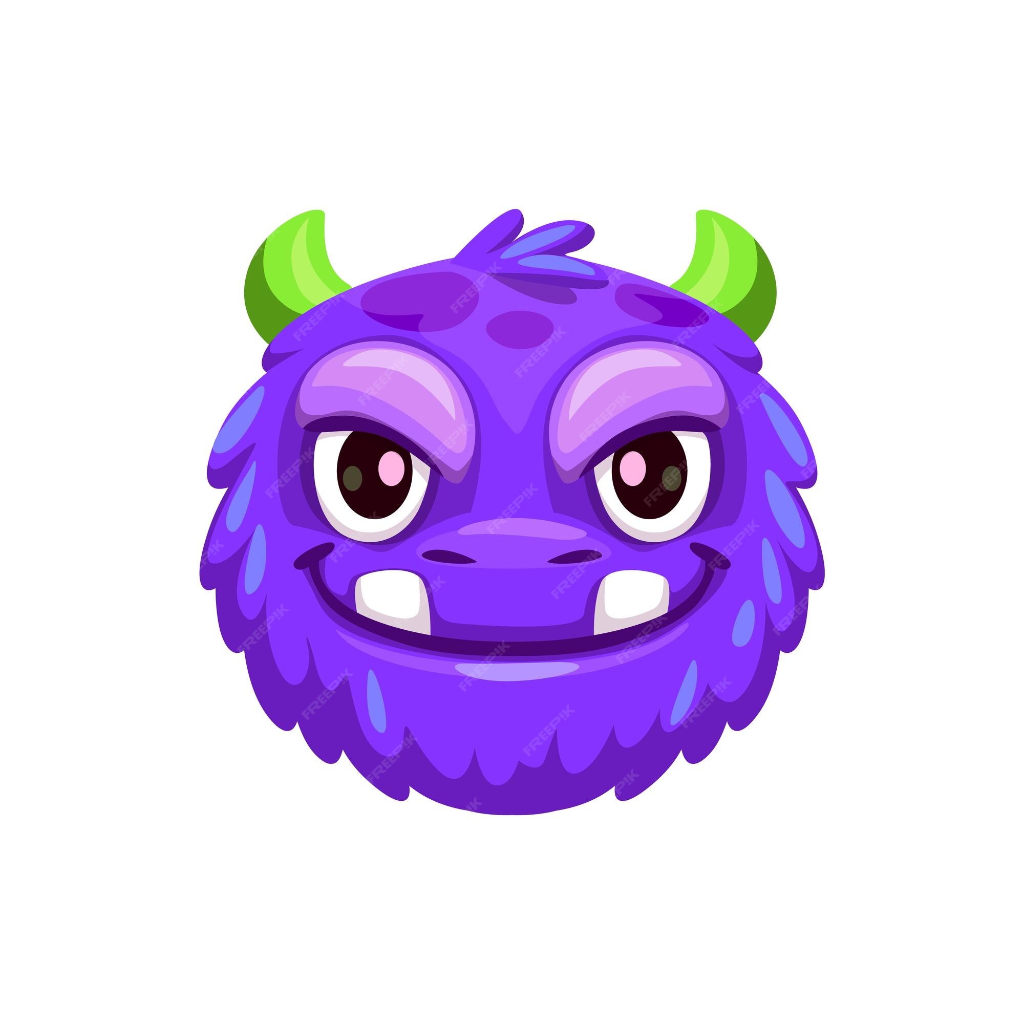 Cone De Vetor Isolado De Rosto De Monstro, Emoji De Desenho Animado De  Demônio Irritado, Emoção De Criatura Assustadora De Halloween. Demônio  Gritante Com Presas Afiadas E Olhos Vermelhos Assustadores Royalty Free