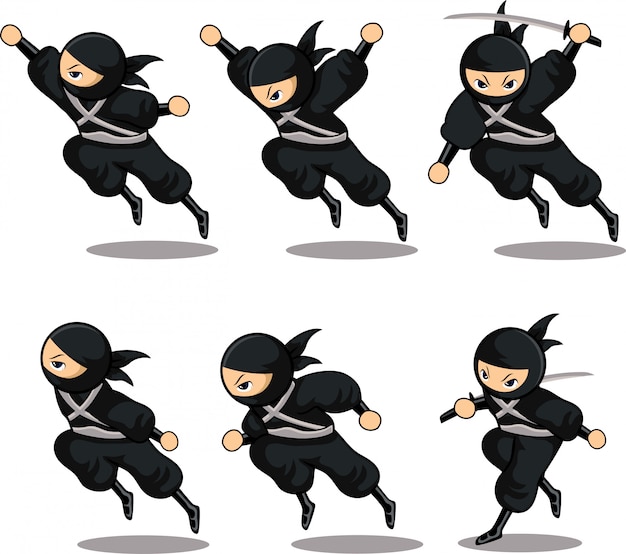 Conjunto De Ação De Desenho Animado De Menino Ninja Desenho Animado Vetor  PNG , Ação, Definir, Desenho Animado Imagem PNG e Vetor Para Download  Gratuito