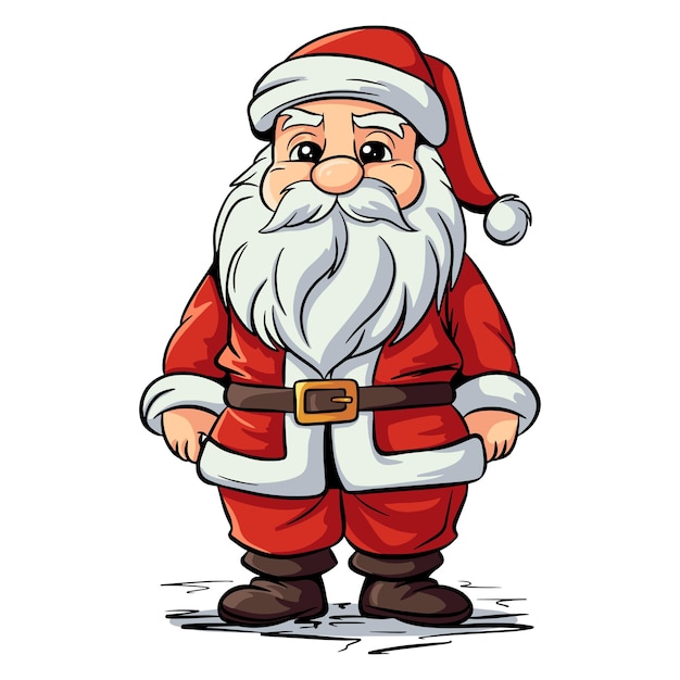 Desenhos animados papai noel em estilo desenhado à mão ilustração vetorial para design e decoração