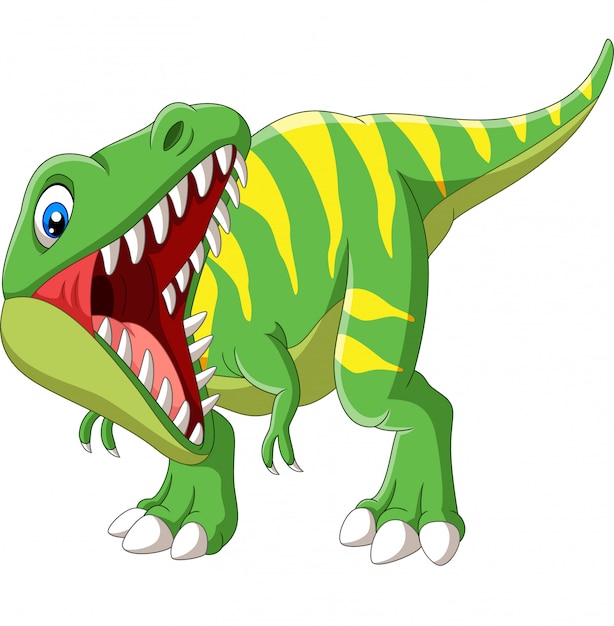 Desenhos animados tiranossauro rex rugindo