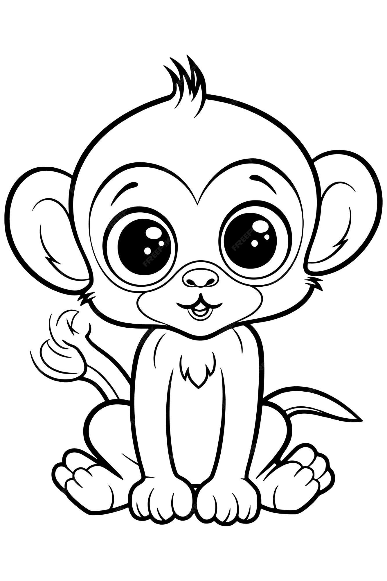 Macaco para colorir para crianças.