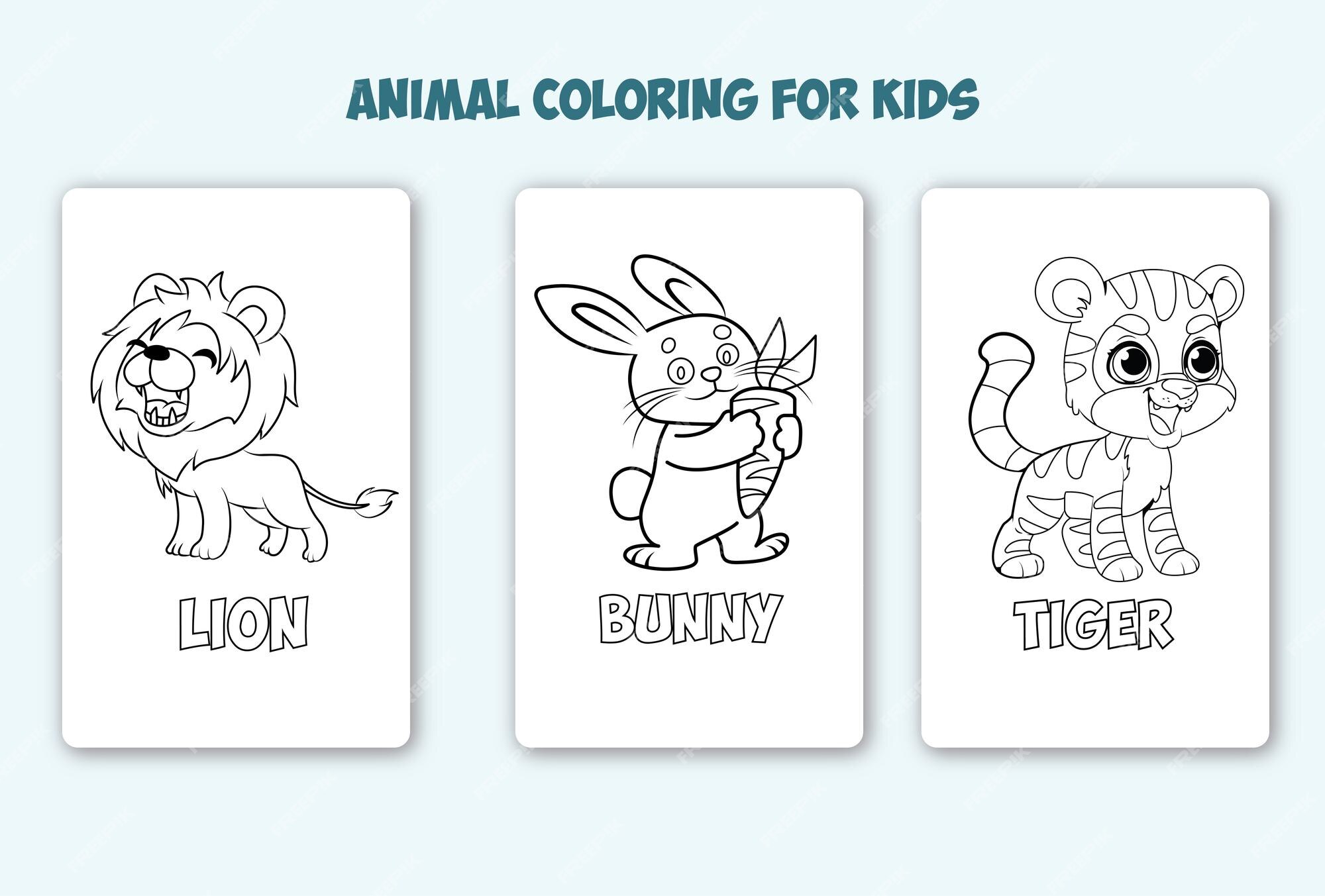 desenhos de animais fofos para colorir para crianças 17382396 Vetor no  Vecteezy