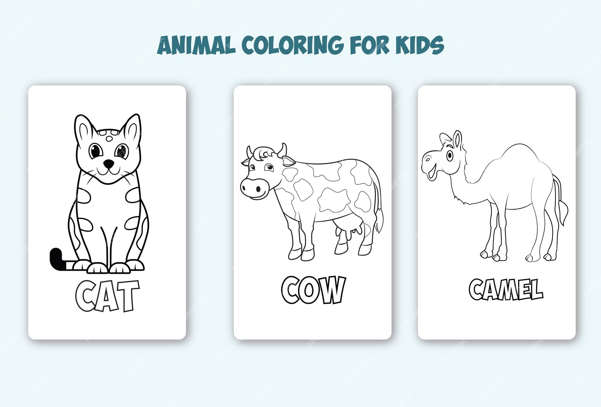 desenhos de animais fofos para colorir para crianças 17382426 Vetor no  Vecteezy