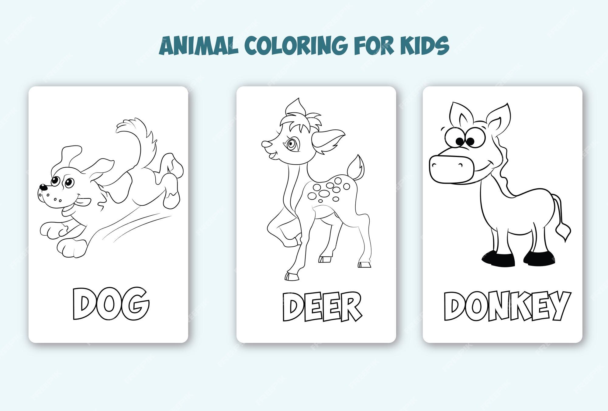 desenhos de animais fofos para colorir para crianças 17382433 Vetor no  Vecteezy