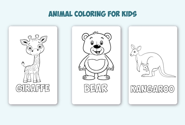 desenhos de animais fofos para colorir para crianças 17382433 Vetor no  Vecteezy