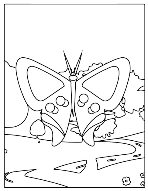 Desenhos de borboleta para colorir ilustração vetorial atividade de primavera para crianças