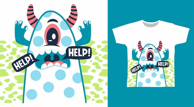 Desenhos de camisetas de monstros assustadores