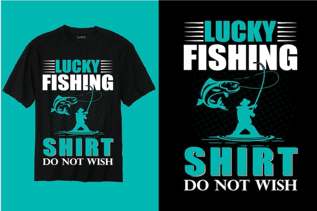 Desenhos de camisetas de pesca da sorte