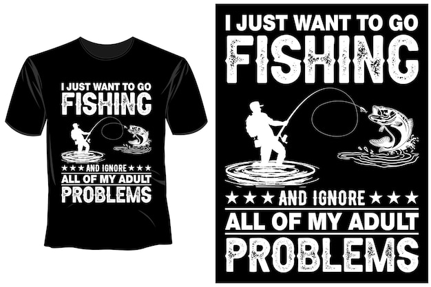 Vetor desenhos de camisetas de pesca