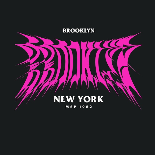 Vetor desenhos de camisetas urbanas de brooklyn