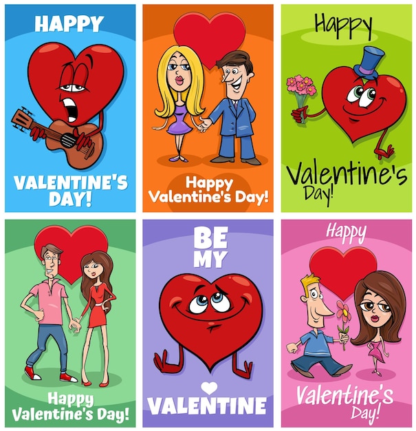 Desenhos de cartões de saudações do valentine design set