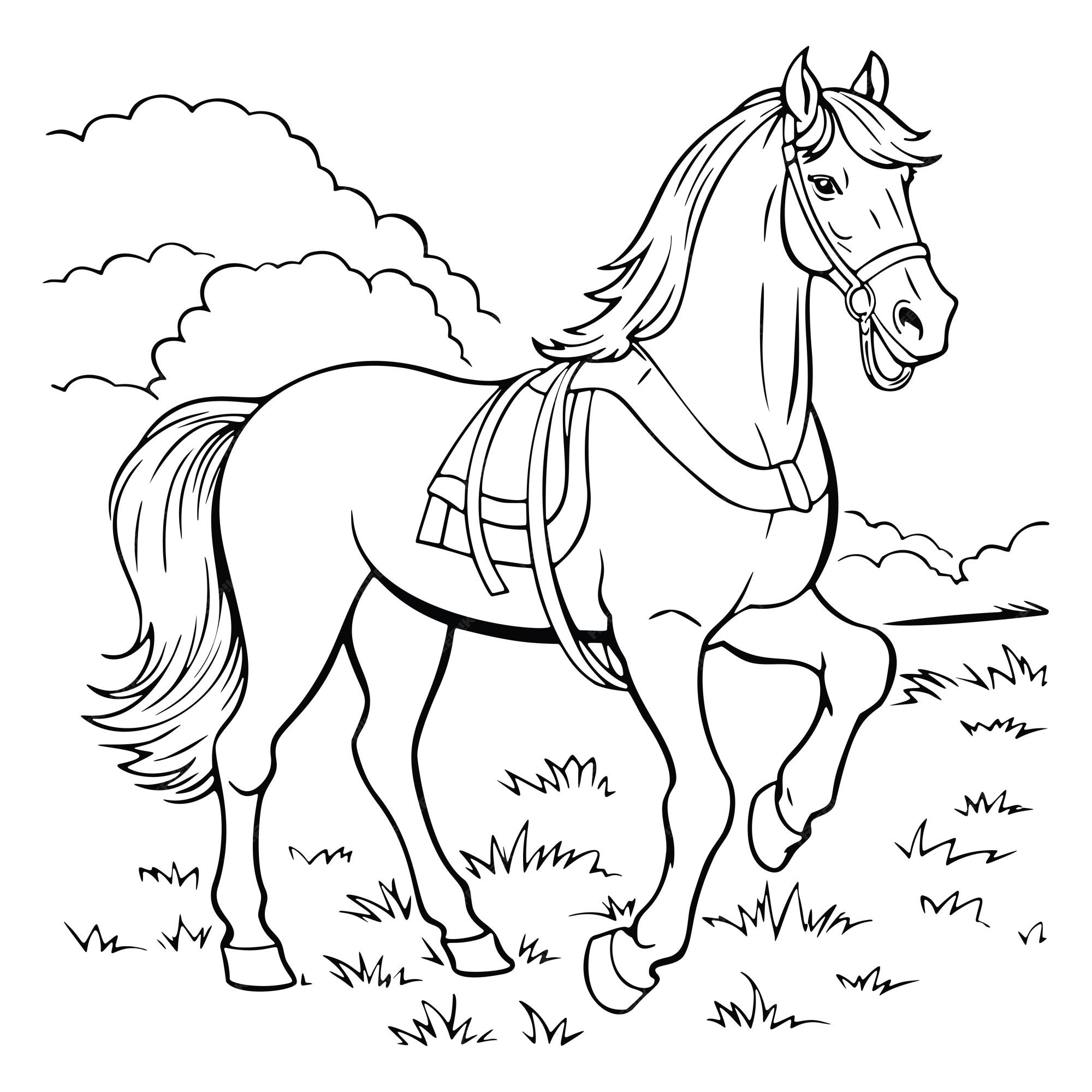 Desenho de Cavalo de criação para colorir