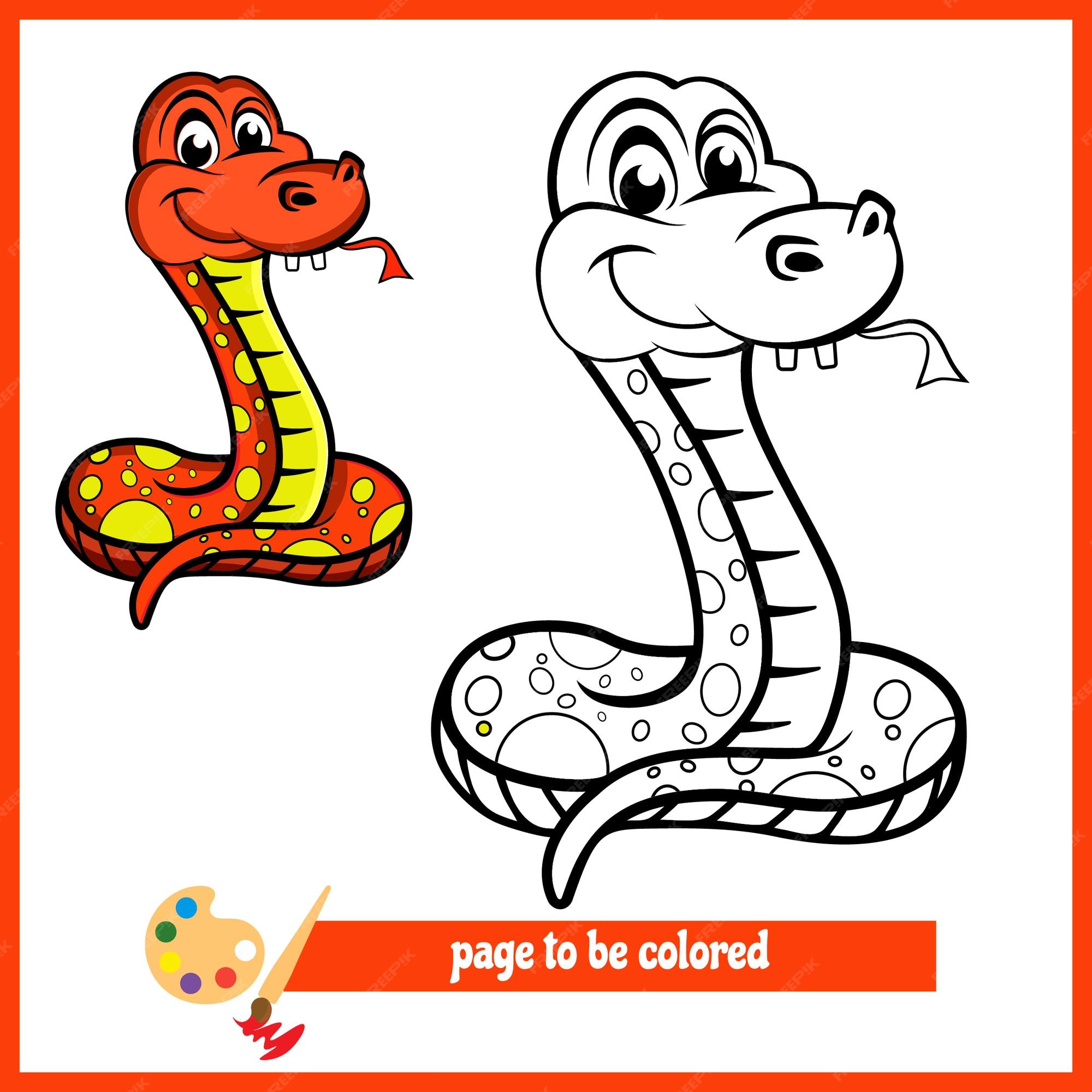 Desenhos de cobra vermelha para colorir