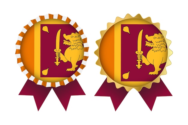 Desenhos de conjuntos de medalhas vetoriais do modelo srilanka