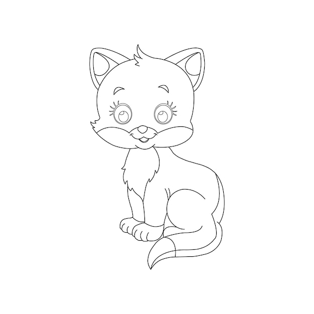 Desenhos de desenho de gato fofo para colorir para crianças