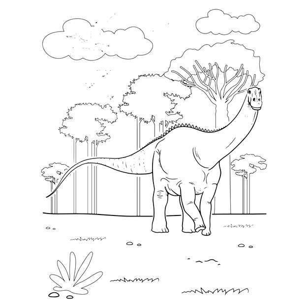 desenhos para colorir de dinossauros fofos para crianças aprendem a  desenhar 8075238 Vetor no Vecteezy