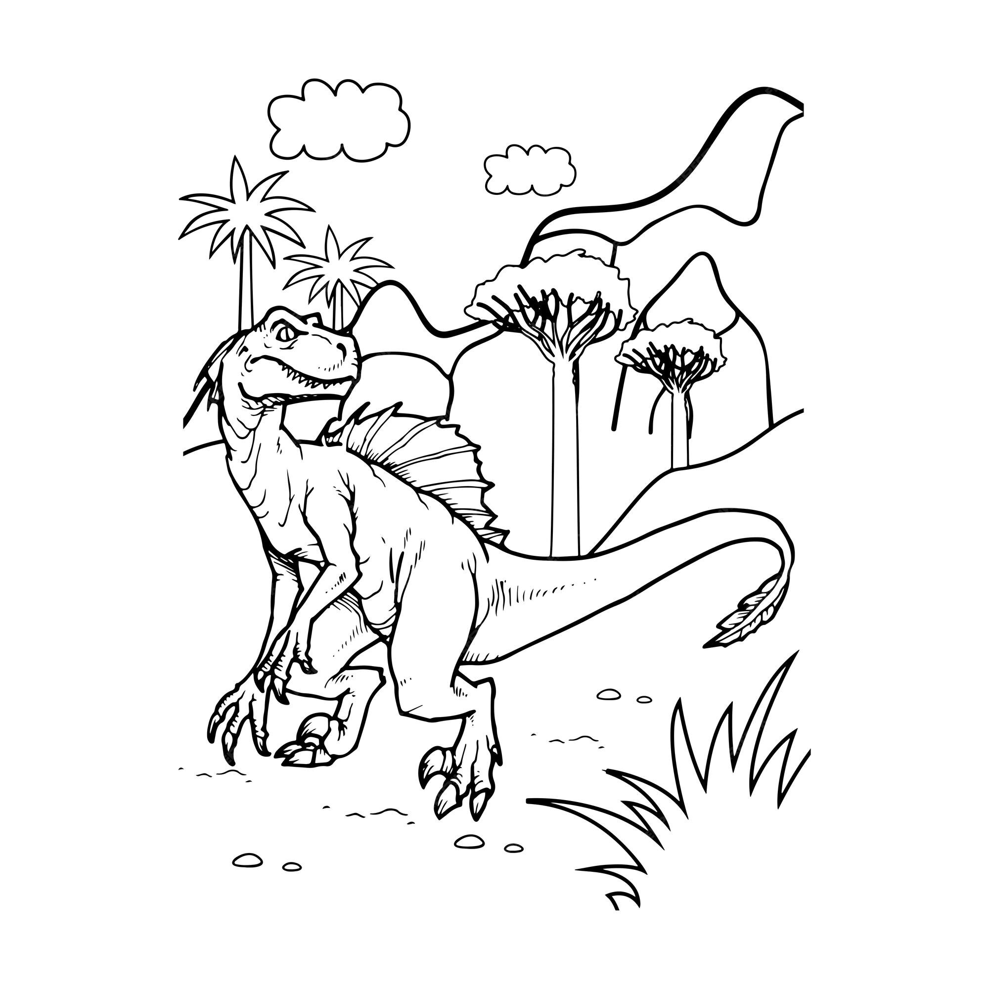 Desenhos de dinossauros para colorir para crianças para imprimir