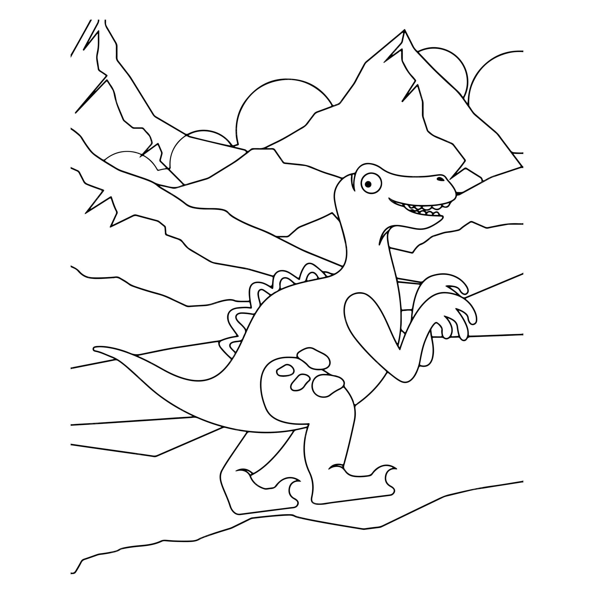 Desenho de dinossauro para colorir para crianças premium vector