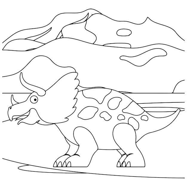 Desenho de dinossauro para colorir para crianças premium vector