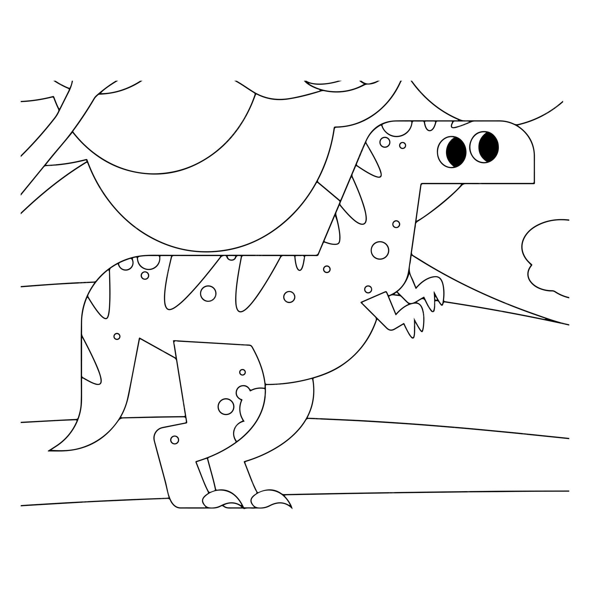 Desenho de dinossauro para colorir para crianças premium vector