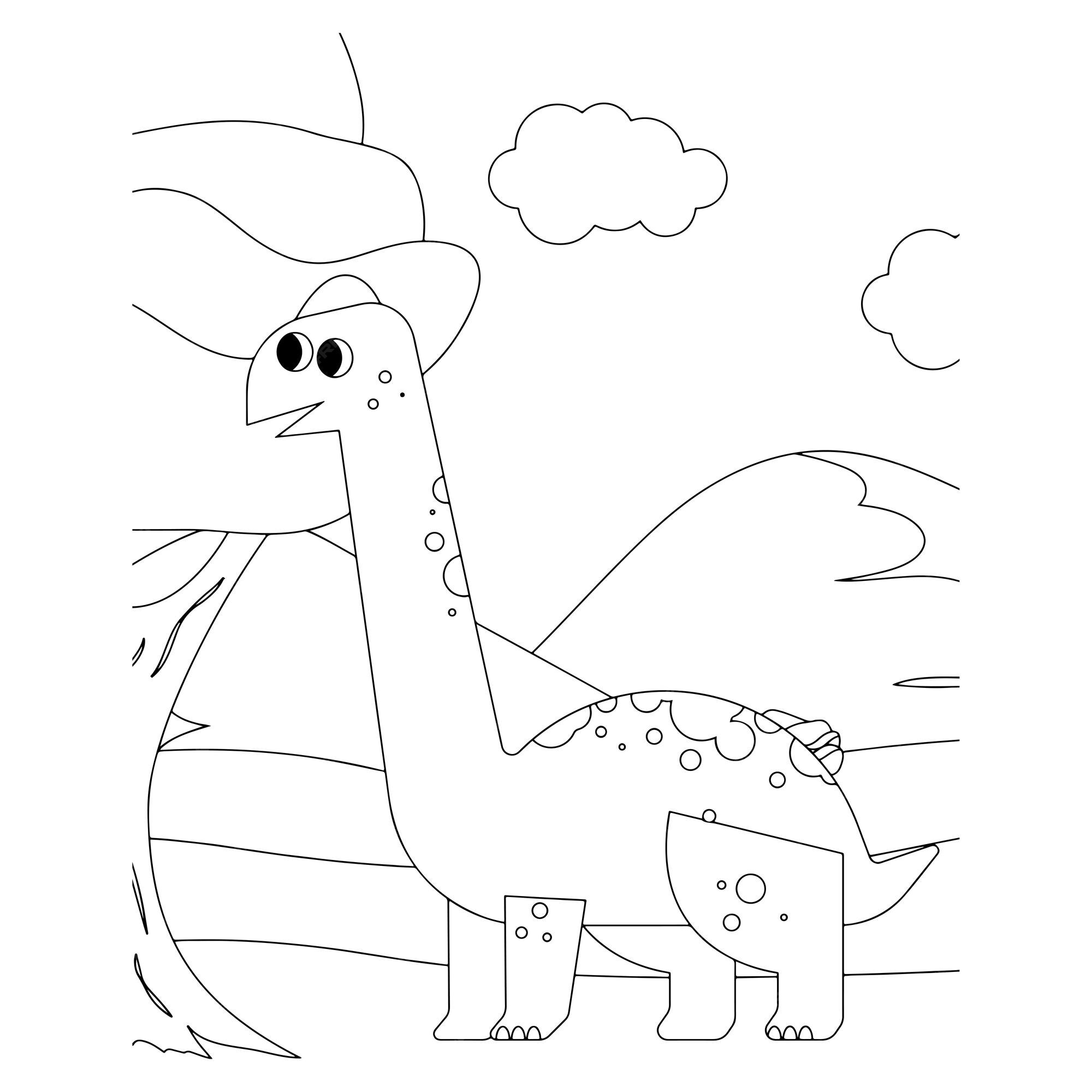 Desenhos de dinossauros para colorir para crianças vetor premium