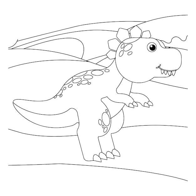 Desenhos de dinossauros para colorir para crianças vetor premium