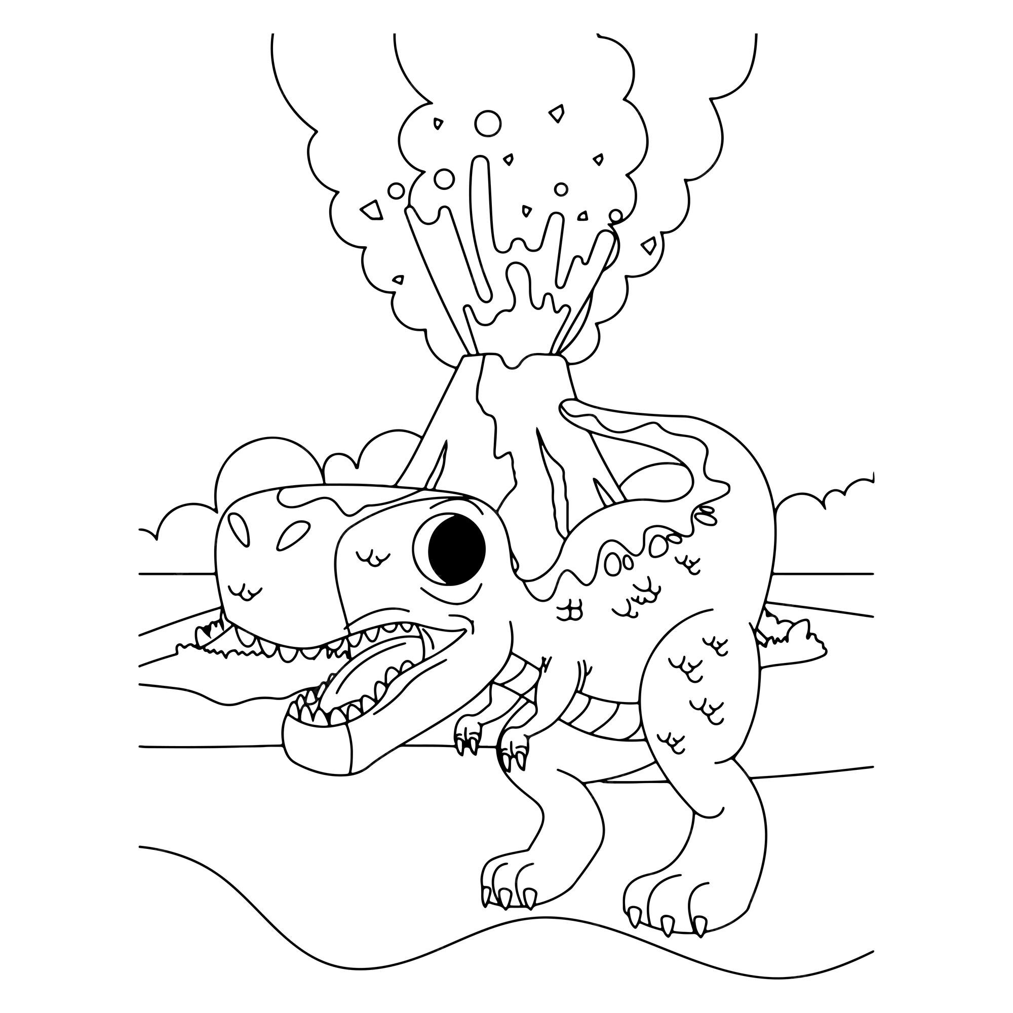 Desenho de dinossauro para colorir para crianças premium vector