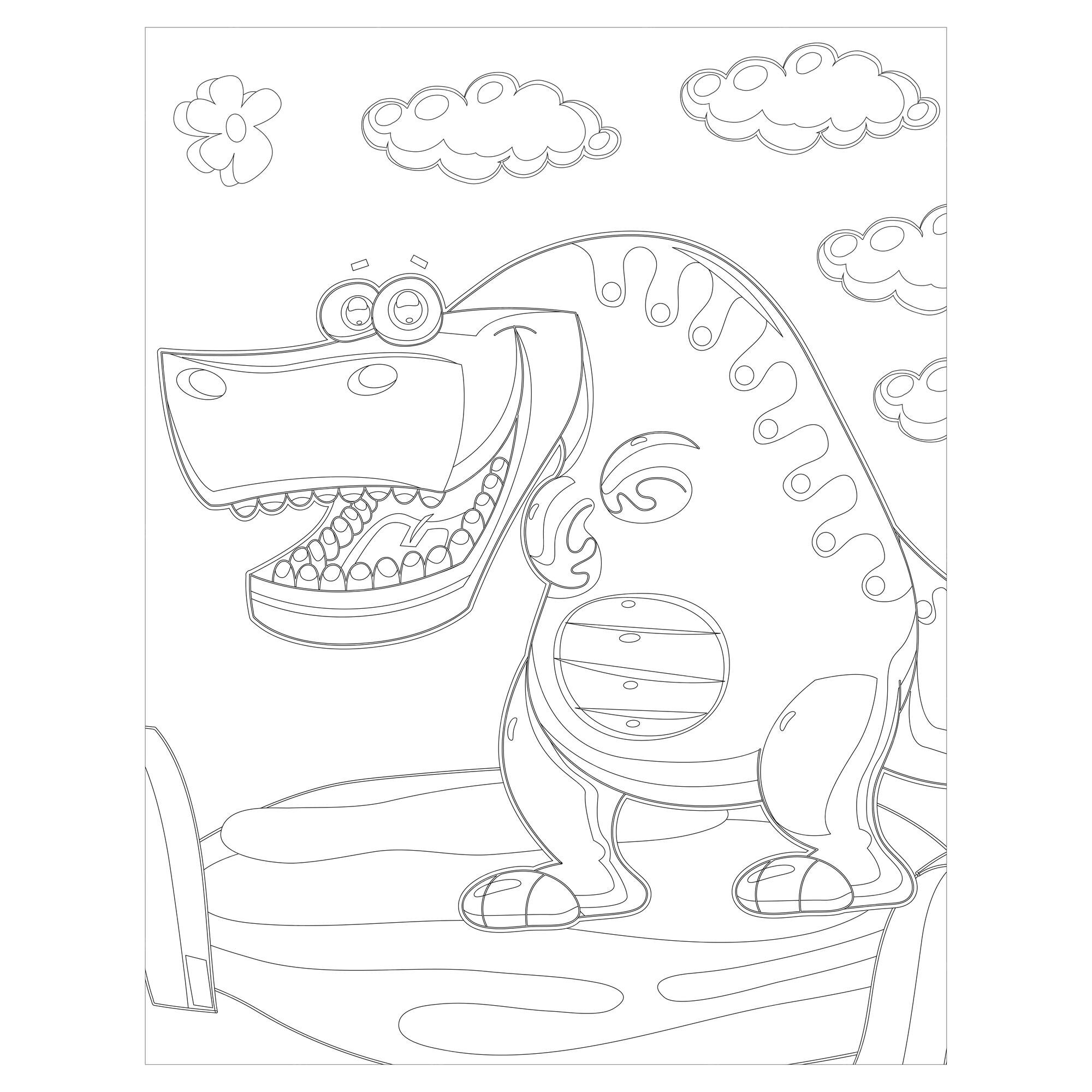 Desenho de Dinossauro para Colorir - Artesanato Passo a Passo!