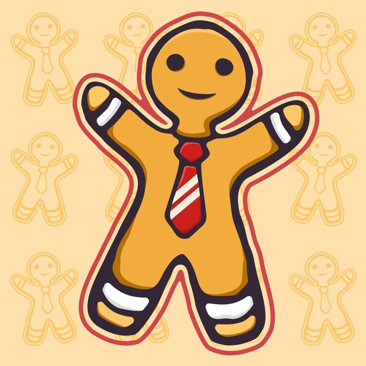 Vetor desenhos de elementos ornamentais de biscoitos de natal desenhados à mão