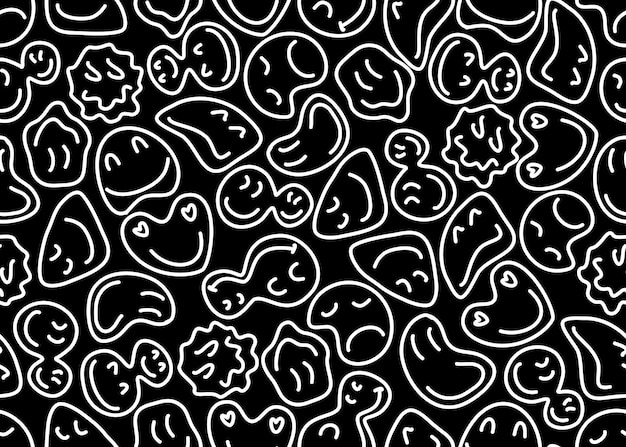 Desenhos de emoji bonitos padrão sem costura emoticon de fundo