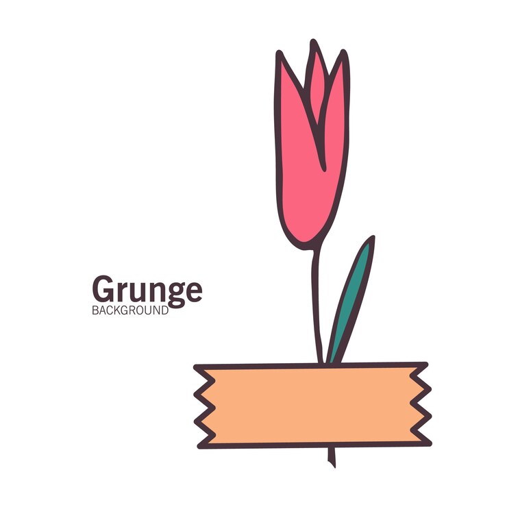 Vetor desenhos de flores e galhos desenhados à mão doodle ilustração vetorial