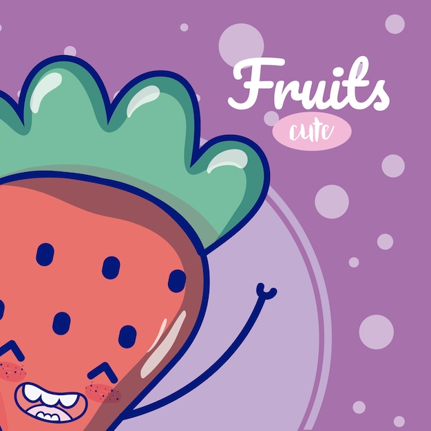 Desenhos de frutas bonitos de morango