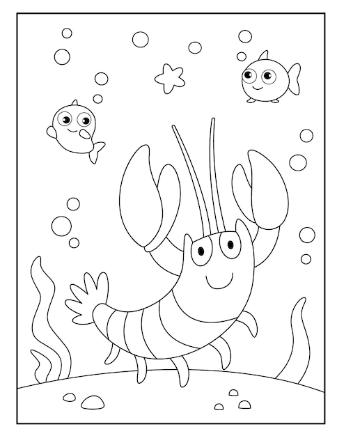 Desenhos de lagosta para colorir para crianças