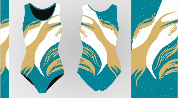 Vetor desenhos de leotard para ginástica rítmica e balé