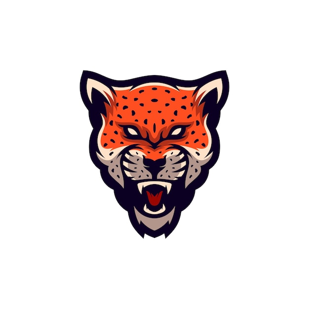 Desenhos de logotipo da mascote jaguar leopardo zangado