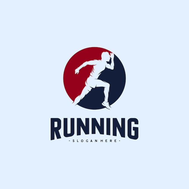 Vetor desenhos de logotipo da silhueta do running man