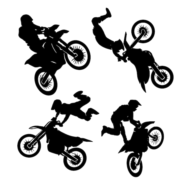 Vetor desenhos de logotipo de motocross de piloto