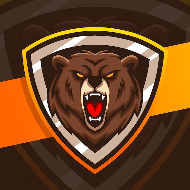 Desenhos de logotipo esport de mascote de urso