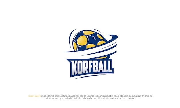 Desenhos de logotipo gráfico de vetor de ilustração. estilo de crachá de logotipo pictograma para korfball