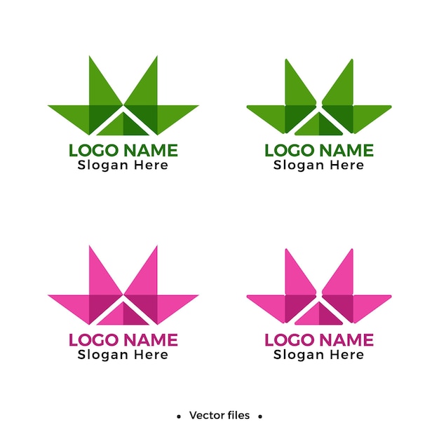 Vetor desenhos de logotipo verde e rosa