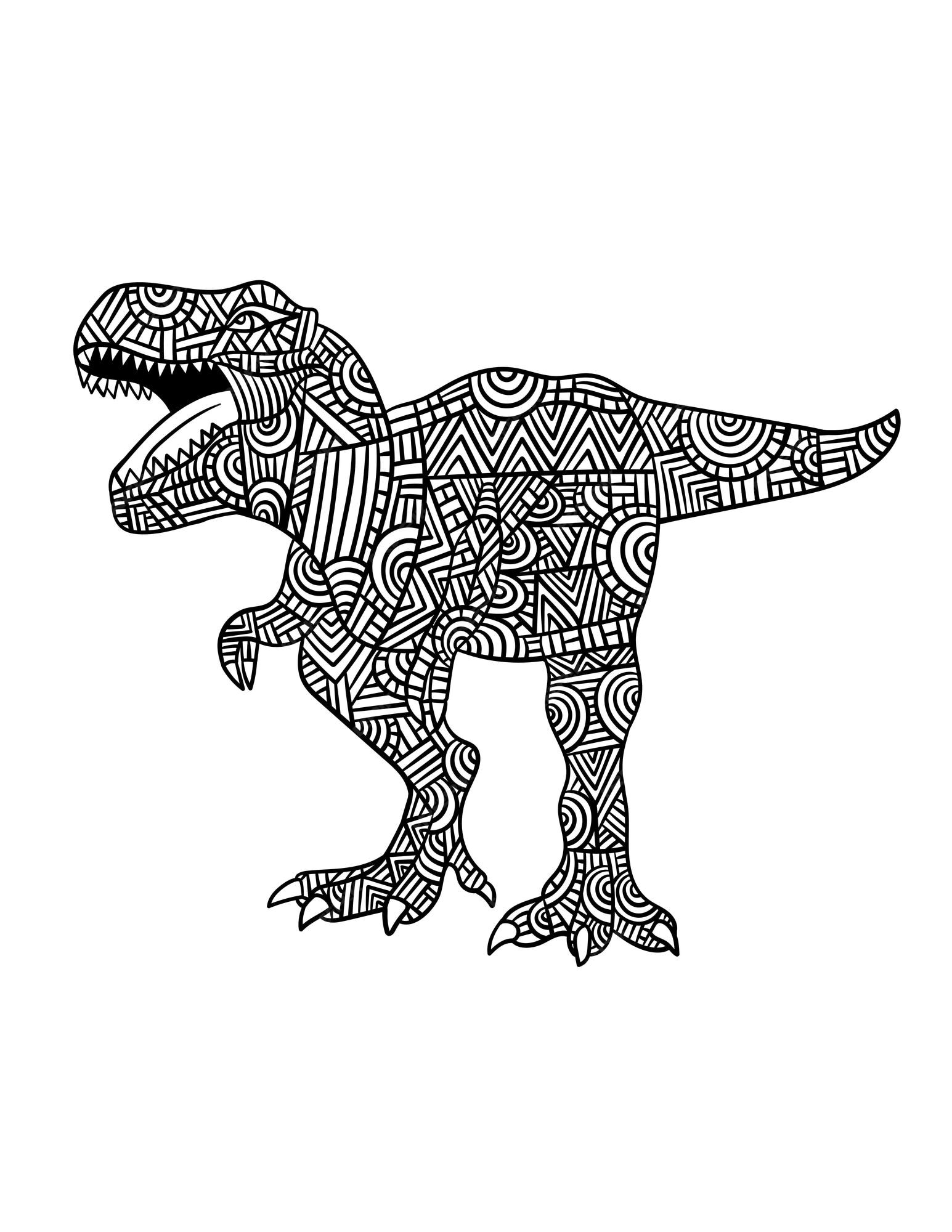 desenhos de mandala de dinossauro tiranossauro rex para colorir 7819193  Vetor no Vecteezy