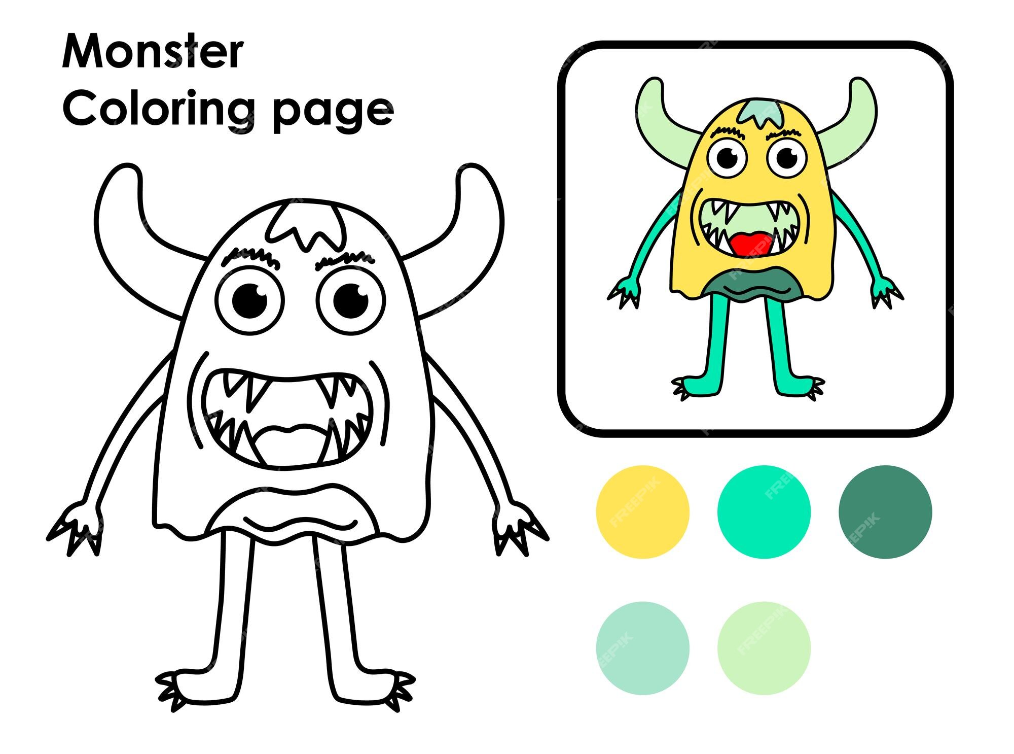 desenhos de monstros fofos para colorir para crianças 17440735 Vetor no  Vecteezy